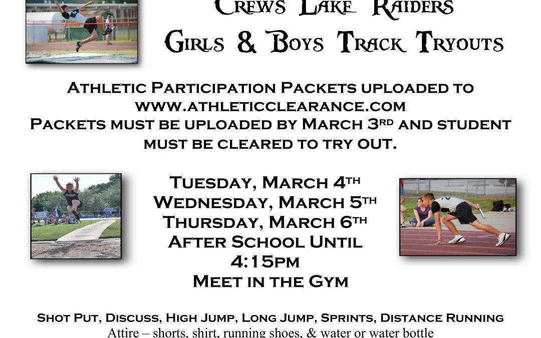 CLMS Girls & Boys Track Tryouts